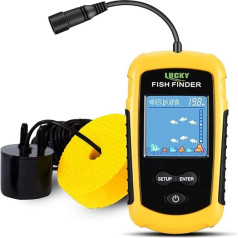 LUCKY Kayak Nešiojamasis žuvų gylio matuoklis Vandens Handy Fish Finder Sonar Waterable Kayak Boats Fish Finder Fishing LCD Display FFC1108
