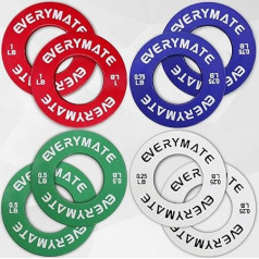 EVERYMATE frakcinės mikro svarmenų plokštelės 8 svorio plokštelių rinkinys Pora 0,1 kg 0,2 kg 0,3 kg 0,3 kg 0,5 kg olimpinėms štangoms, skirtoms jėgos treniruotėms Mikro plokštelės Svorio plokštelė