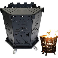 Qurygin Camping Stove for Backpacking, Portable Camping Stove, BBQ Camp Stoves Wood Fired Backpack Burner - Lengva kuprinė Camping Burner Campfire Stand for Trips, Picnic and Outdoor