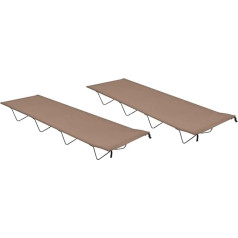 LXYZWRWW Furniture Select Kempingo gultai, 2 vnt., 180 x 60 x 19 cm, Oksfordo audinys ir plienas, Taupe