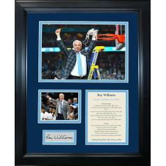 Įrėminti Roy Williams Hall of Fame North Carolina Tar Heels Facsimile Laser Engraved Signature Auto NCAA Basketball 11x14 Photo Sig Collage