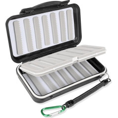 Fly Fishing Box Fly Boxes Fly Fishing Trout Dvipusis vandeniui atsparus lengvas lengva rankena juodas dangtis Fly Fishing Lures Box Foam Ice Jig Fly Box ir ritės spyruoklių laidas