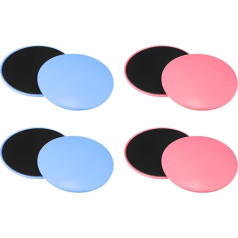 PATIKIL Core Sliders treniruotėms, 6,9 colio, 8 dvipusių treniruočių slydiklių pakuotė, fitneso treniruočių diskai, galios slydikliai sporto salei, kilimui, parketui, rožinė/mėlyna