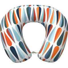 UVBDF Mid Century Modern Retro su ašaros formos, ergonomiška atminties putų kelioninė kaklo pagalvė, patobulinta orlaivio kelioninė pagalvė visoms miego padėtims
