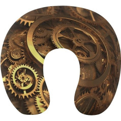 Cool Steampunk Gears Kelionės pagalvė Kaklo parama Atminties putų U formos pagalvė Minkšta patogi kelionių kaklo pagalvė Miego poilsio pagalvė Kelionės pagalvė Kelionės aksesuarai lėktuvui, automobiliui, biurui