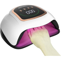 UV lempa geliniams nagams, 320 W U V/LED lempa nagams, nagų džiovintuvas nagams su geliniu nagų laku, profesionali nagų UV lempa nagų dizainui, didesnės patalpos LED lempa nagams su 72 šviesos diodais, automobilio jutiklis, 4 laikmačiai