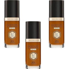 3 x Max Factor Face Finity Flawless 3 in 1 makiažo pagrindas 30 ml - 100 Sun Tan