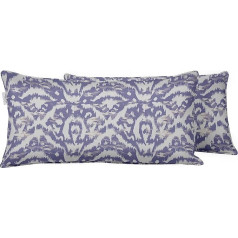 Vargottam Indoor/Outdoor Polyester Fabric Lumbar Cushion Cover, Visiems orams atsparus stačiakampio formos pagalvių užvalkalas terasos baldams, 16 x 24 colių, 2 vnt. - Ikat