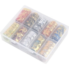 SOLUSTRE Tinklelis nagų meno lipdukas 3D akių linija folijos nagų lipdukas tuščiaviduriai akių lipdukas neto juostelės nagų meno apdaila moterims mergaitėms DIY manikiūras stilius 1