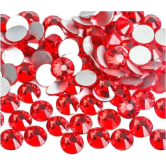 JCUIyon Nail Art Strasssteine SS3 ~ SS34 Kristallnägel ne HotFix dekoracijos (raudona, 1,5 mm)