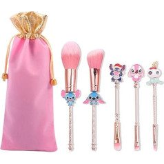 Dygsnio akių šešėlių veido pudros šepetys Fairy Fashion Eyeshadow Brush Foundation Brush Wopin Metalinis makiažo šepetėlių rinkinys Dovanų rinkinys iš 5