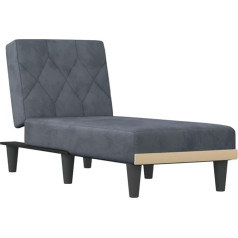 Vidaxl Šezlongas, 3 padėčių sofa sėdėjimui, poilsiui, miegui, reguliuojama, elegantiškos išvaizdos sofa, sofa-lova, poilsio sofa, poilsio sofa, sofa-lova, tamsiai pilkas aksomas