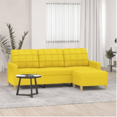Zeyuan 3201006 3-vietė sofa su taburete, šviesiai geltona, 180 cm Audinys, Sofos ir kušetės, Sofa svetainė, Sofa paauglių kambariui, Sofa poilsiui, Sofa miegamajam, Miegamojo sofa, Minkšta sofa