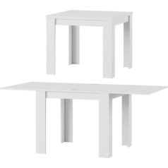 MPS Praktiškas šeštadienio stalas, 90-180 x 77 x 90 cm, Virtuvės stalas, Valgomojo stalas, Valgomojo stalas, Svetainė, Kvadratinis stalas, 90 x 90 cm, 4 stalo kojelės, Išskleidžiamas stalas, Modernus