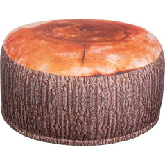 Brandsseller Lauko pufikas Bean Bag, skirtas naudoti patalpose ir lauke Pripučiamas medžio kamieno dizainas 55 x 25 cm rudos spalvos