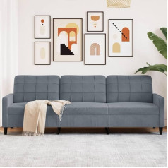 ShGaxin 3 vietų sofa tamsiai pilka 210 cm aksomas, poilsio sofa, sofos ir kušetės, poilsio sofa, svetainės sofa, 4007645