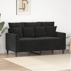Mengtu Dvivietė sofa Dvigulė sofa Sofa Lounge Sofa Relax Sofa Svečių sofa Minkšta sofa Loveseat Sofa svetainei Miegamasis Svečių kambarys Juoda 120 cm Velvet