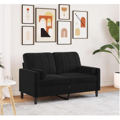 Generisch Jiangboyue-3278214 2 sėdimų vietų sofa su dekoratyvine pagalvėle Juoda 120 cm Velvet
