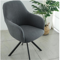 XGANGM rinkinys 4/2/6 kėdžių dangteliai su porankiu Stretch Leaf Pattern Chair Cover Valgomojo kambario fotelio apsauginis dangtelis Biuro kėdės dangtelis Virtuvės kėdės dangtelis Nuimamas V 6 vnt.
