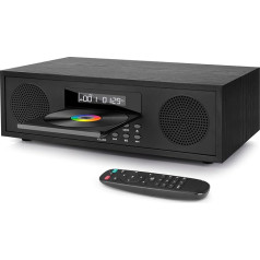 Kompaktinė sistema su CD, mikro HiFi sistema su CD grotuvu, 2 x 20 W garsiakalbių sistema, mini stereo sistema su FM radiju, 