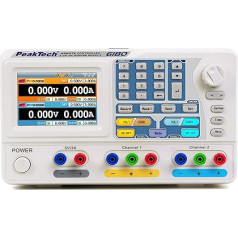 Nuolatinės srovės linijinis dvigubas laboratorinis maitinimo šaltinis ~ 0-30V / 0-3A ~ su TFT, USB ir RS-232