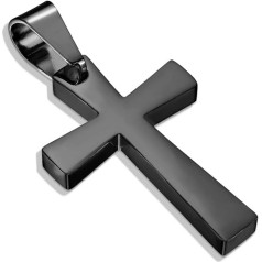 Bungsa Unisex kryžiaus pakabukas juodas 316L nerūdijantis plienas, nerūdijantis plienas, be brangakmenio