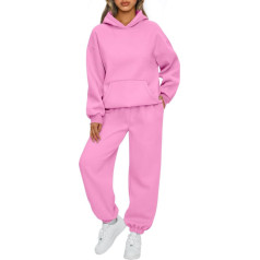 Moterų Hoodies Tracksuit rinkiniai Šiltas laisvalaikio kostiumas Paprastas Jogging Suit rinkinys su gobtuvu Atsitiktinis drabužių rinkinys 2 dalių Tracksuit minkštas Loungewear rinkinys ilgomis rankovėmis Sportinė apranga rinkinys
