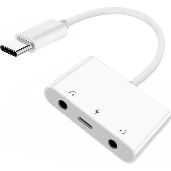 NFHK C tipo USB-C su dviguba 3,5 mm garso AUX ir mikrofono garso kortele su PD maitinimo įkroviklio adapteriu, suderinama su nešiojamuoju kompiuteriu, planšetiniu kompiuteriu, mobiliuoju telefonu