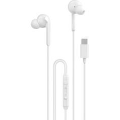 Dudao X3C+ USB-C laidinės 1,2 m ilgio ausinės į ausis - baltos spalvos