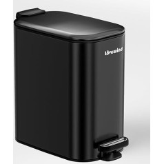 lovewind 6 l vonios kambario šiukšliadėžė Slim Pedal Bin Erdvę taupanti maža šiukšliadėžė kompaktiškoms erdvėms su dangčiu ir vidiniu kibiru Soft Close and Stay Open Modern Design