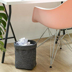 lengva ir ekologiška biuro šiukšliadėžė, pagaminta Vokietijoje, 15 litrų, pagaminta iš RPET veltinio, vaikų kambario, biuro, miegamojo, didelė šiukšliadėžė (antracito spalvos)