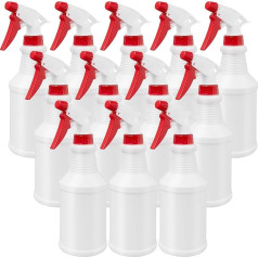 12 purškimo butelių 500 ml rankinio trigerio tušti purškimo buteliai reguliuojami daugkartinio naudojimo plastikiniai purškimo rūkai sodininkystei, namams, virtuvei, valymui (raudona)