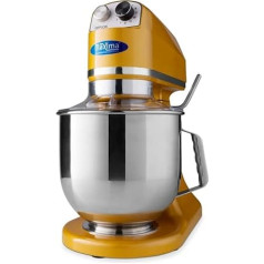 Planetinis maišytuvas 7 l, iki 2 kg tešlos, auksinis/geltonas - nerūdijančio plieno maišymo indas - 11 greičių - maisto procesorius - stovintis maišytuvas - maisto robotas - 7 l