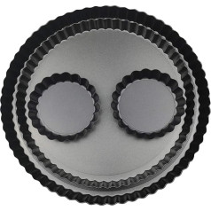 Apvalus pyragas Tins 28cm/24cm 2×10cm Mini Quiche keptuvė su nuimamu laisvo pagrindo pyragas kepimo Helovinas Kalėdų šalis festivalis Non-Stick Heavy Duty