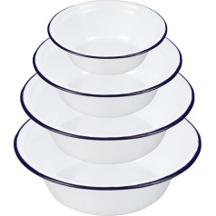 WENLISELL 4 pakuotės emaliuotos torto keptuvės orkaitėje Apvalios torto keptuvės su baltai mėlynu apvadu 16 cm 18 cm 20 cm 22 cm emaliuota torto keptuvė viryklei