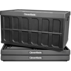 clevermade clevercrates 46 litrų talpos spintos krepšys saugojimo dėžė / konteineris: Kietas sieninis universalus krepšys/talpykla su dangčiu - Neptūno mėlyna, 8034118-1533PK, 8034118-1533PK
