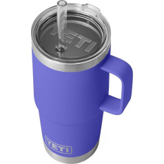 YETI Rambler puodelis su šiaudeliais, nerūdijančio plieno vakuuminis izoliacinis puodelis su dangteliu Stronghold, Ultra Marine Violet, 25 oz (739 ml)