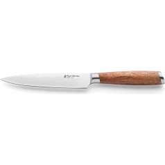 Paul Wirths Suru Utility Knife, damaskinio plieno peilis su akacijos medžio rankena, 13 cm geležtė, virėjo peilis, itin aštrus ir pjaunantis, damaskinis virtuvinis peilis, peilis daržovėms, peilis vaisiams