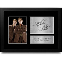 HWC Trading FR A4 James & Oliver Phelps Haris Poteris Fred & George Weasley Dovanos atspausdintas pasirašytas autografas paveikslas kino gerbėjams - A4 įrėmintas