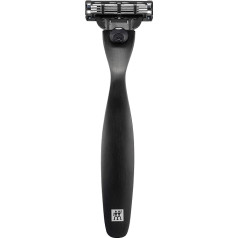 ZWILLING Gillette Mach3 skustuvas (optimalus skutimasis, apdovanojimus pelnęs dizainas, hipoalerginė ašmenų sistema, su ašmenimis ir apsauginiu dangteliu), Premium, juodas