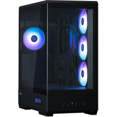 Korpusas p50 ds mid-tower 4 ventiliatoriai, juodos spalvos