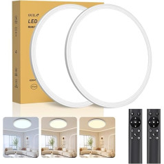 Lubų šviestuvas LED lubų šviestuvas su nuotolinio valdymo pulteliu (24W, 2800LM, 3000K-6500K), IP44, itin plokščias (skersmuo 30 cm, 2,4 cm) - lubų šviestuvai svetainei, miegamajam, virtuvei, vonios kambariui