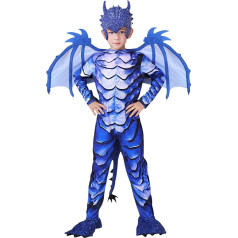 Helovino drakono kostiumas vaikams, Helovino kostiumas vaikams berniukams, drakono kombinezonai, Helovino Kalėdų vakarėlis, karnavalas, Cosplay kostiumas 4 5 6 7 8 9 metų vaikams (110/120/130/140 cm)
