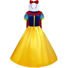 Snieguolės kostiumas su krinolinu Moterų puošni suknelė Cosplay Snieguolės klasikinė princesės vakarinė suknelė ir lankai Kostiumas Helovino karnavalo gimtadienio vakarėliui Maskarado puošnus kostiumas