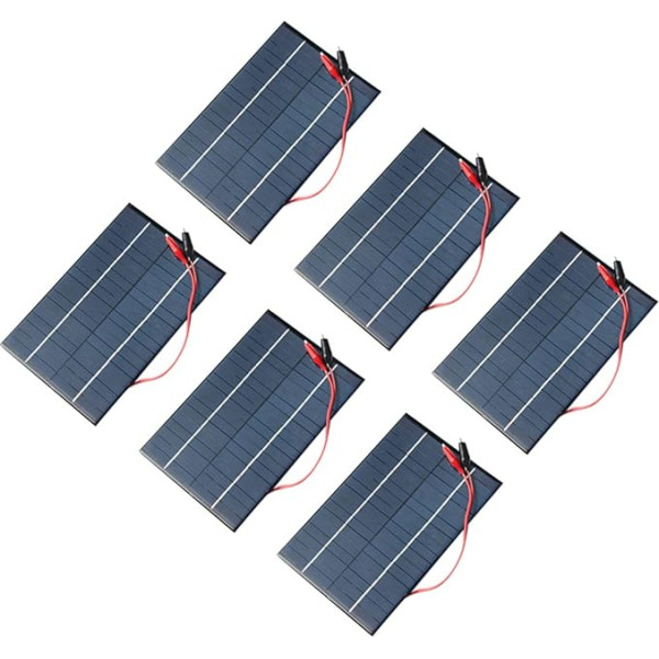 Bsowte 6 x 4.2W 18V saulės baterijos polikristalinės saulės baterijos + spaustukas 12V akumuliatoriui įkrauti 200x130x3mm