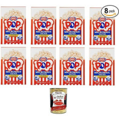 Pata Snack Popcorn sūdyti mikrobangų krosnelėje 8 x 270 g 3 paketai po 90 g + itališki gurmaniški kukurūzai Polpa 400 g