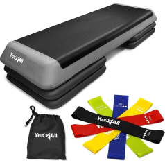 Yes4All aerobikos stepper, stepbench aerobikos fitneso žingsniavimo lenta, treniruočių žingsnių platforma su 4 reguliuojamomis pakopomis