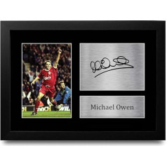 HWC Trading Michael Owen Liverpool Dovanos spausdintas autografas gerbėjams ir sirgaliams A4 įrėmintas