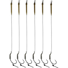 Žūklės reikmenys 6 vnt. karpių žūklės kabliukai Plaukų valai su linija 30-60LB Feeder Group Karpių kabliukų priedai 2/4/6/8# Žvejybos kabliukai