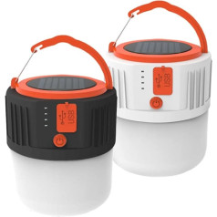 2 x Camping Light 2400mAh LED įkraunamas kempingo žibintas Saulės energija nešiojamas žygiams žygiai kempingas žvejyba medžioklė avarinis